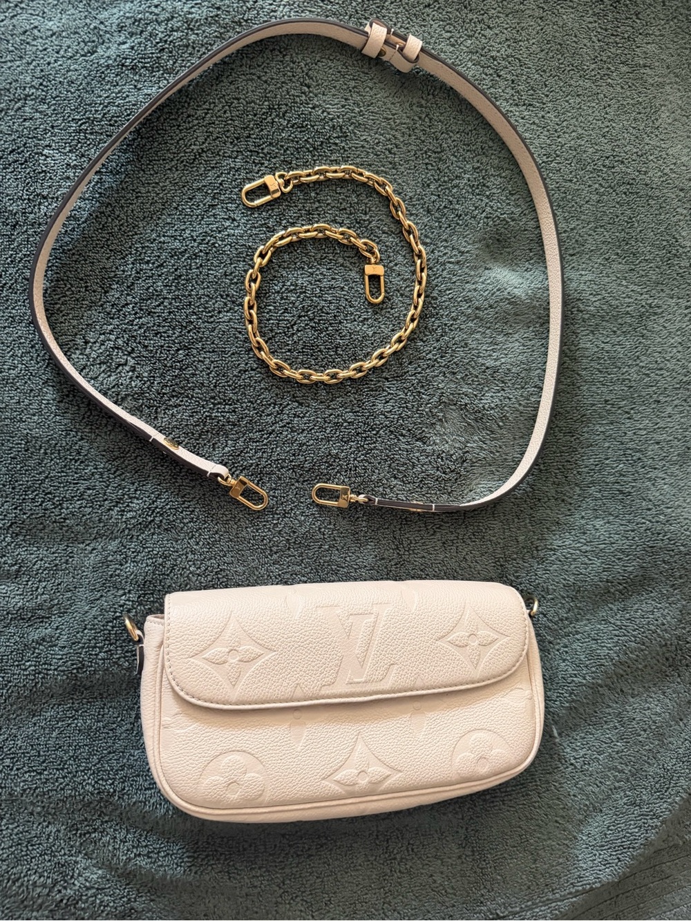 Louis Vuitton IVY Cream Monogram Embossed Leather Crossbody Bag - Picture 5 of 13